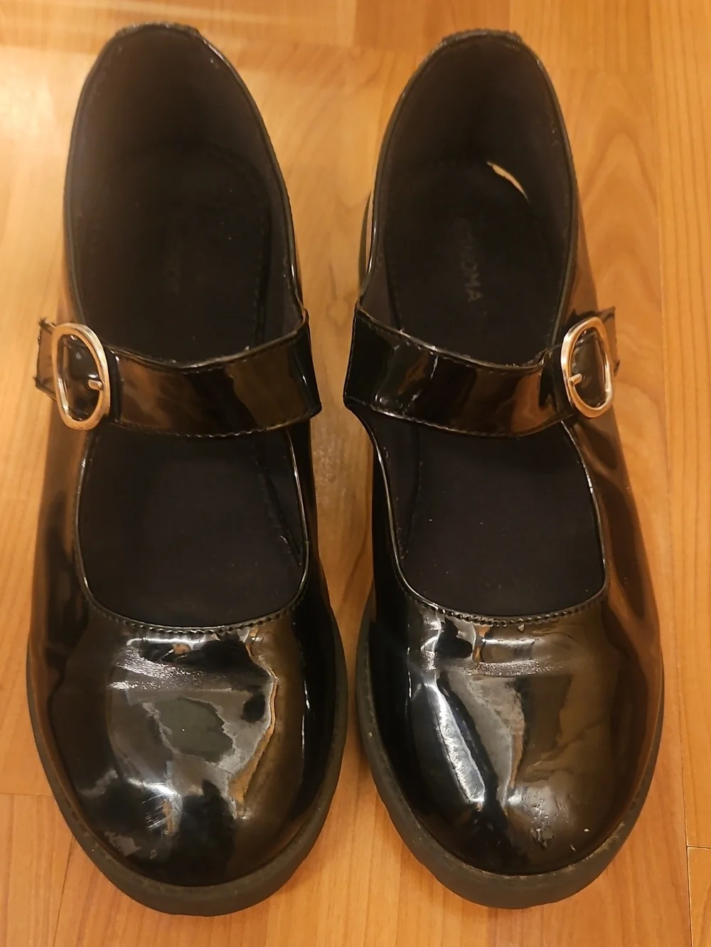 Sonoma Black Patent Mary Jane Girls' Dress Shoes with Gold Buckle